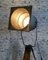 Large Vintage Gray Industrial Spotlight on Wooden Tripod, Image 12