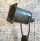 Large Vintage Gray Industrial Spotlight on Wooden Tripod, Image 2