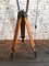 Large Vintage Gray Industrial Spotlight on Wooden Tripod, Image 5