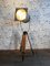 Large Vintage Gray Industrial Spotlight on Wooden Tripod, Image 11