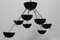 Mid-Century Italian Black Sputnik Chandelier from Stilnovo, 1950s 7