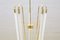 Mid-Century Brass Ceiling Lamp with Fluorescent Tubes 7