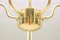 Mid-Century Brass Ceiling Lamp with Fluorescent Tubes 11