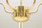 Mid-Century Brass Ceiling Lamp with Fluorescent Tubes, Image 11