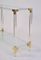 Vintage Brass, Acrylic Glass & Glass Top Console Table 5