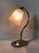 Art Deco Lampe aus vernickeltem Messing 10