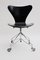Silla de oficina giratoria nº 996 en negro de Arne Jacobsen para Fritz Hansen, años 50, Imagen 1