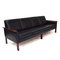 Scandinavian Black Leather Sofa, 1950s, Image 3