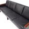 Scandinavian Black Leather Sofa, 1950s 10