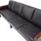 Scandinavian Black Leather Sofa, 1950s, Image 10