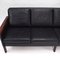 Scandinavian Black Leather Sofa, 1950s 5