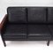 Scandinavian Black Leather Sofa, 1950s, Image 5