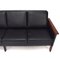 Scandinavian Black Leather Sofa, 1950s, Image 7