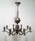 Silvered Bronze Chandelier, 1930s 2