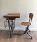 Antique Industrial Childrens Desk 8