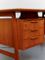 Freistehender Vintage Modell 75 Teak Schreibtisch von Omann Jun 8