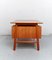 Freistehender Vintage Modell 75 Teak Schreibtisch von Omann Jun 9