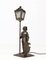 Lampe de Table Arts & Crafts Knight en Métal Patiné par Hugo Berger pour Goberg, 1920s 12