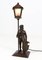 Arts & Crafts Knight Patinated Metal Table Lamp by Hugo Berger for Goberg, 1920s 1