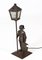 Arts & Crafts Knight Patinated Metal Table Lamp by Hugo Berger for Goberg, 1920s, Image 11