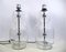Large German Glass, Chrome & Alcantara Table Lamps, 1960s, Set of 2 2