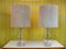 Large German Glass, Chrome & Alcantara Table Lamps, 1960s, Set of 2 12
