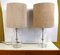 Large German Glass, Chrome & Alcantara Table Lamps, 1960s, Set of 2, Image 1