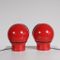 Red Metal Table Lamps, 1970s, Set of 2 4