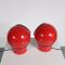 Red Metal Table Lamps, 1970s, Set of 2 5