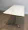 Brushed Steel and Brass Marble Top Coffee Table from Maison Jansen, 1940s 7