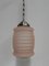 Art Deco Hanging Lamp with Pink Frosted Glass Shade, 1930s 3
