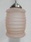 Art Deco Hanging Lamp with Pink Frosted Glass Shade, 1930s, Image 4