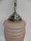 Art Deco Hanging Lamp with Pink Frosted Glass Shade, 1930s 6