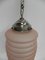 Art Deco Hanging Lamp with Pink Frosted Glass Shade, 1930s, Image 6