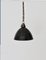 Bauhaus Black and White Enameled Hanging Lamp, 1920s 2