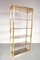 Belgian Brass & Smoke Glass Bookcase, 1970s 10