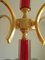 Vintage Brass & Red Crystal Chandelier, Image 11