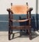 Antique Spanish Oak & Leather Armchair, Image 2