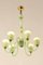 Lámpara de araña de cristal de Murano verde claro de Venini, años 20, Imagen 3
