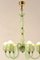 Lámpara de araña de cristal de Murano verde claro de Venini, años 20, Imagen 4