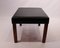 Danish Black Leather Stool with Rosewood Legs, 1960s, Image 3