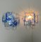 Large Mid-Century Italian Clear Blue Murano Glass Wall Sconces by Mazzega, 1970s, Set of 2 9