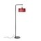 Black Macaron Floor Lamp with Small Red Shade by Silvia Ceñal for Emko, Image 3