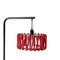 Black Macaron Floor Lamp with Small Red Shade by Silvia Ceñal for Emko 1