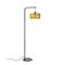 Black Macaron Floor Lamp with Small Yellow Shade by Silvia Ceñal for Emko 3
