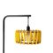 Schwarze Macaron Stehlampe mit kleinem gelben Schirm von Silvia Ceñal für Emko 1