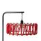 Black Macaron Floor Lamp with Large Red Shade by Silvia Ceñal for Emko 1
