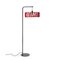 Black Macaron Floor Lamp with Large Red Shade by Silvia Ceñal for Emko 3