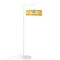 White Macaron Floor Lamp with Large Yellow Shade by Silvia Ceñal for Emko 4