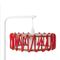 White Macaron Floor Lamp with Large Red Shade by Silvia Ceñal for Emko 2